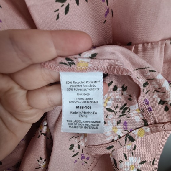 Time and Tru Women's Printed Tiered Elastic Waist Midi Skirt M Dusty Rose Floral - Picture 7 of 11